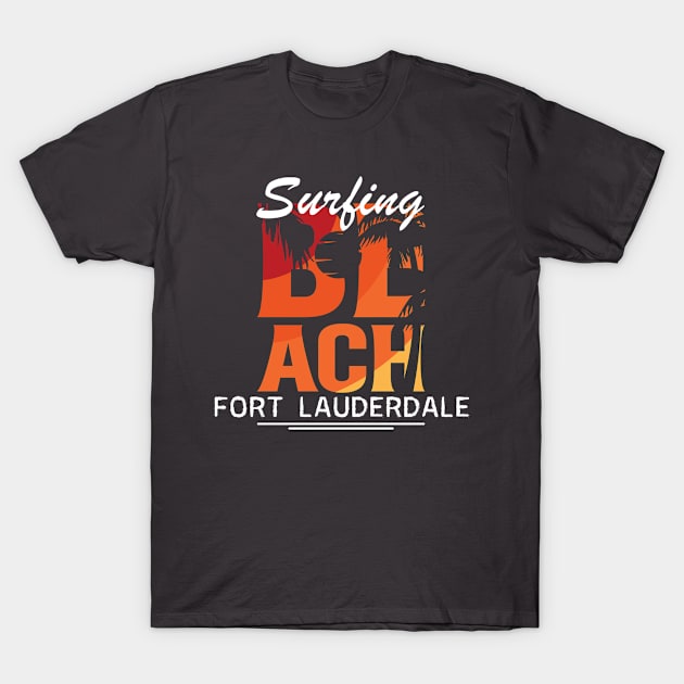 Surf day in Fort Lauderdale T-Shirt by ArtDesignDE